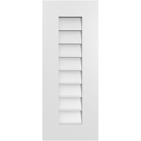Ekena Millwork Vertical Surface Mount PVC Gable Vent: Non-Functional, w/ 3-1/2"W x 1"P Standard Frame, 12"W x 30"H GVPVE12X3001SN